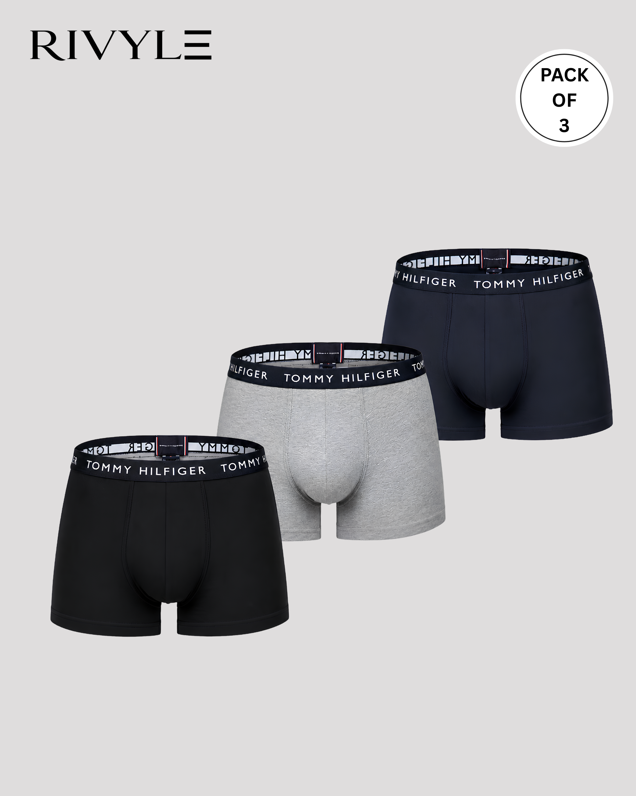 Rivlye Branded T-o-m-m-y H-i-l-f-i-g-e-r Boxer (Pack Of 3)