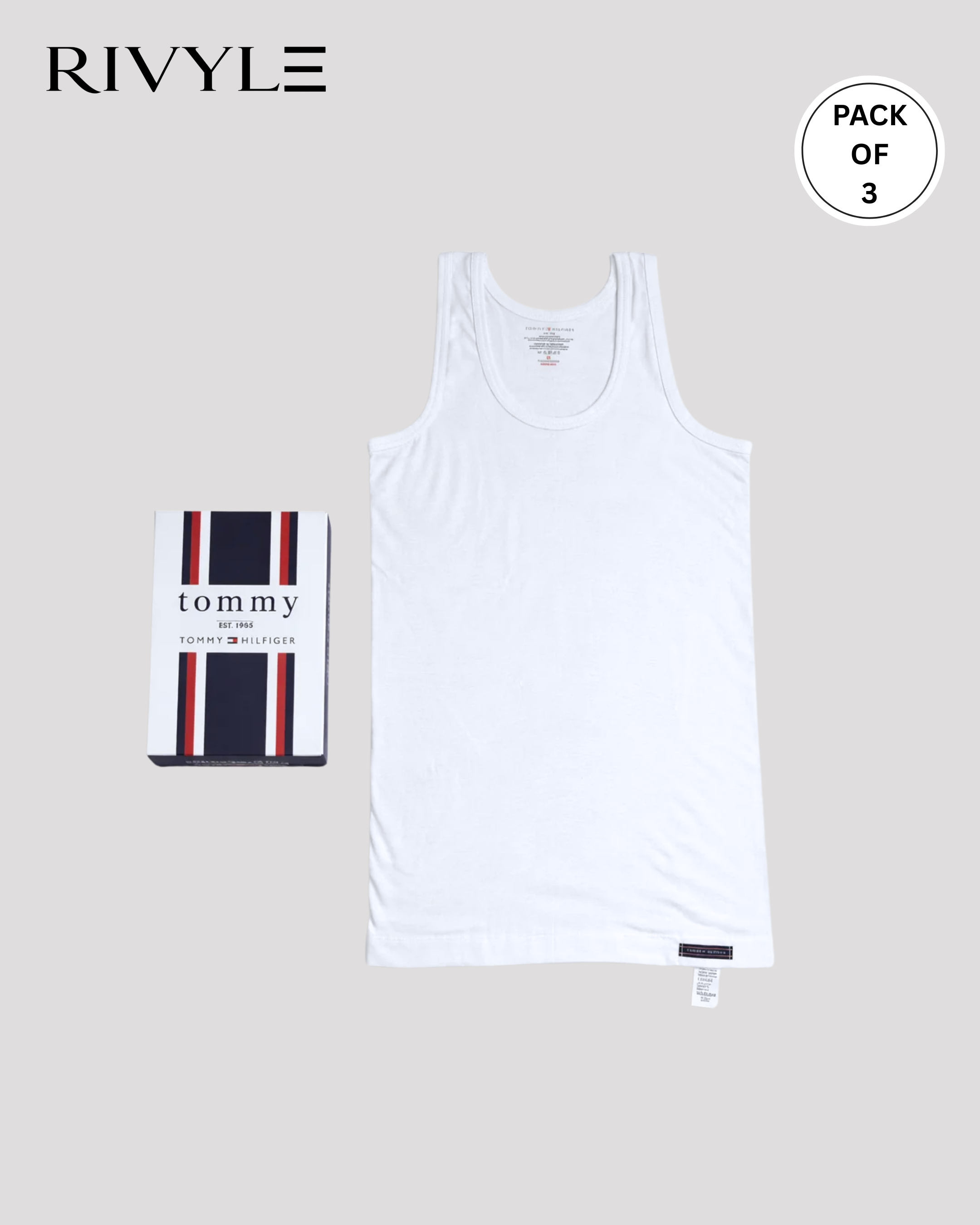 Rivyle Branded T-o-m-m-y H-i-l-f-i-g-e-r Vest (Pack of 3)