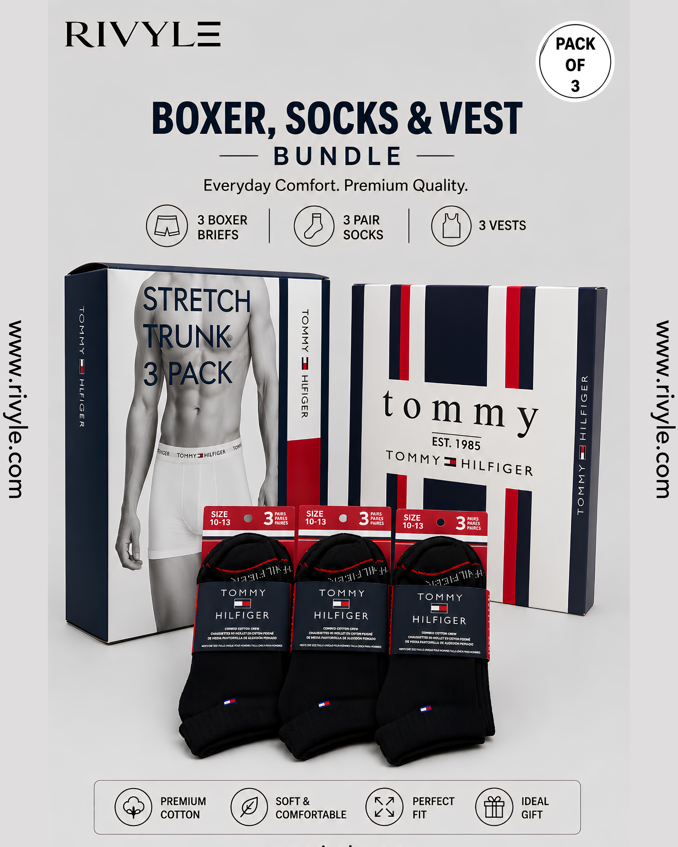 Rivyle branded T-o-m-m-y H-i-l-f-i-g-e-r Bundle