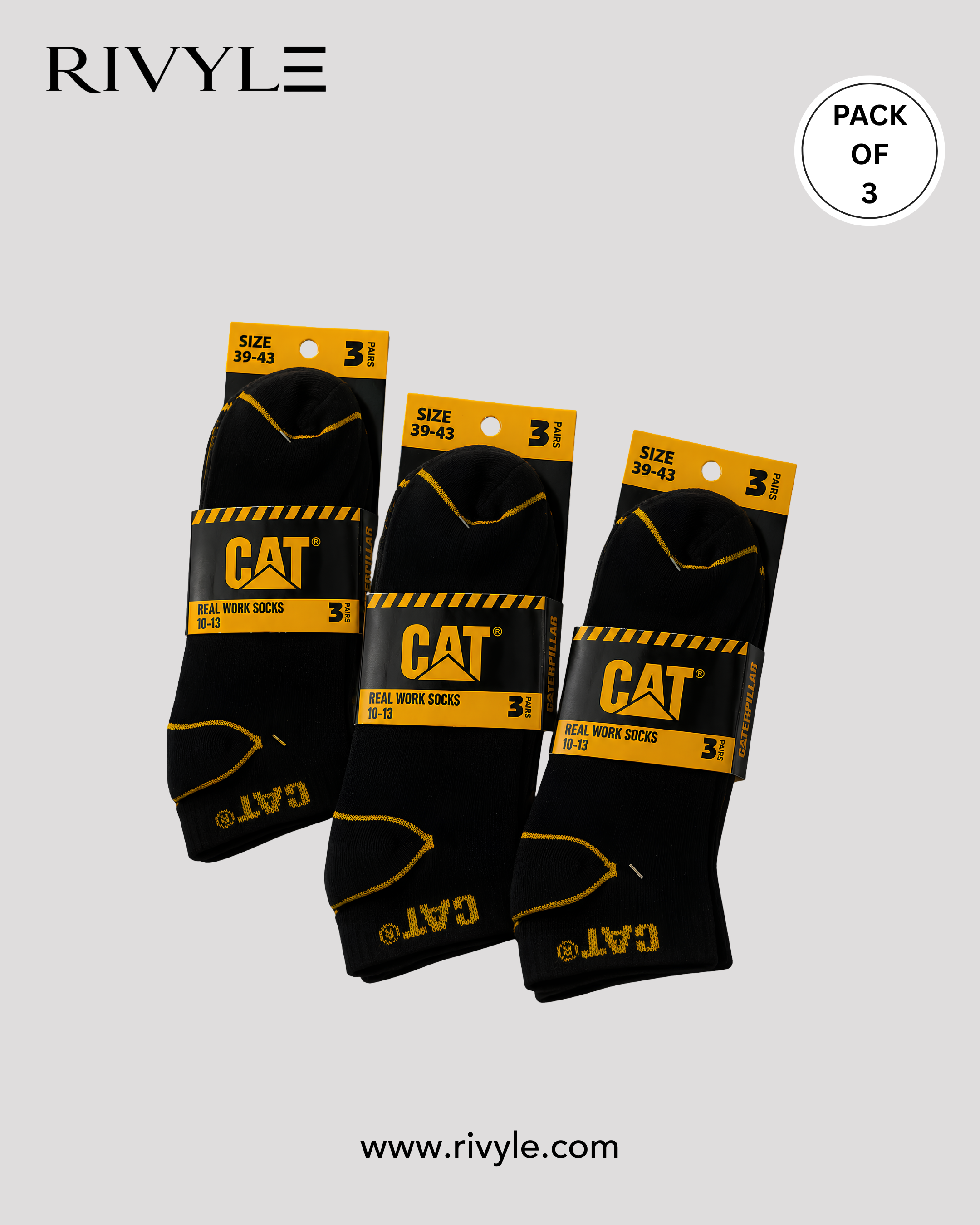 Rivyle Branded C-a-t Ankle Socks (Pack Of 3)